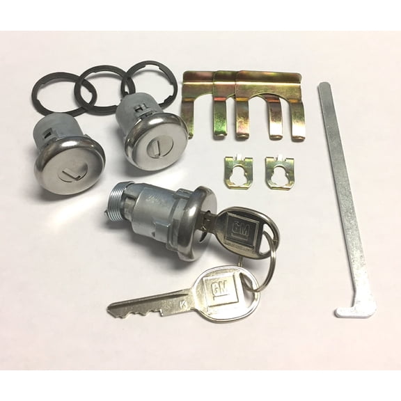 JEGS Door & Trunk Lock Set for 1971-1976 Chevrolet Bel Air, Biscayne, Caprice, Impala [Oval Style GM Keys]