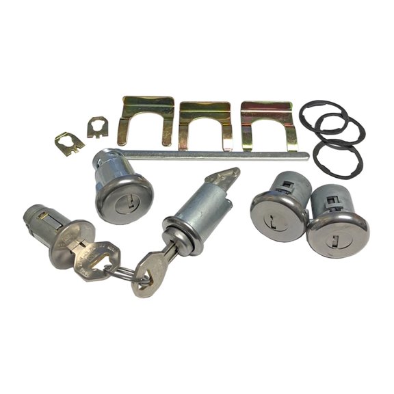 JEGS Ignition, Door, Trunk & Glovebox Lock Set Fits Select 1965 GM Models [Original Octagon Keys]