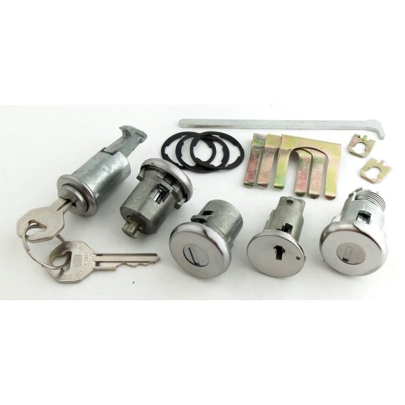 JEGS Ignition, Door, Trunk & Glovebox Lock Set Fits Select 1966 GM Models [Original Octagon Keys]