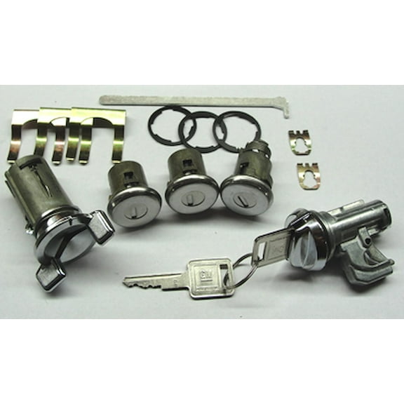 JEGS 18166 Ignition Door Trunk & Glovebox Lock Set 1969-1970 GM Models Set Inclu