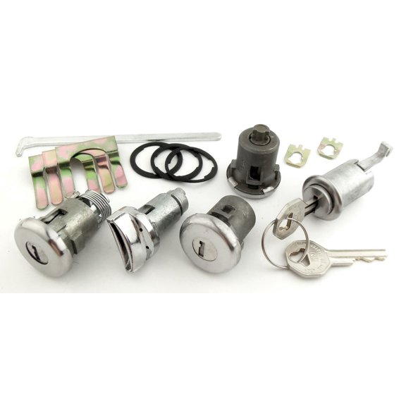 JEGS Ignition, Door, Trunk & Glovebox Lock Set for 1962-1964 Chevy II Nova [Original Octagon Keys]