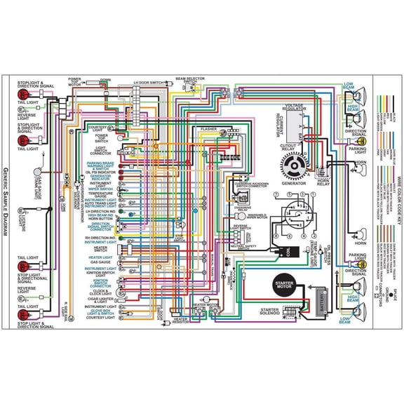 JEGS Wiring Diagram for 1970-1971 Chevy Corvette, 11 in. x 17 in., Laminated
