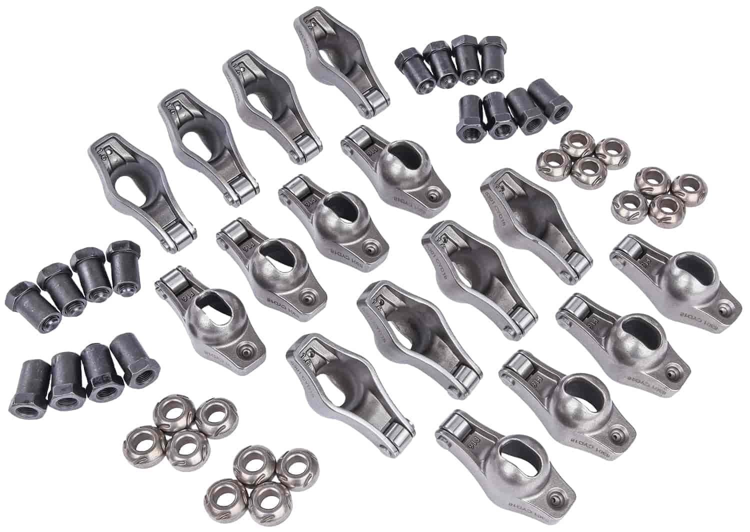 JEGS 20192 Cast Steel Roller Tip Rocker Arms Small Block Ford 1.6 Ratio
