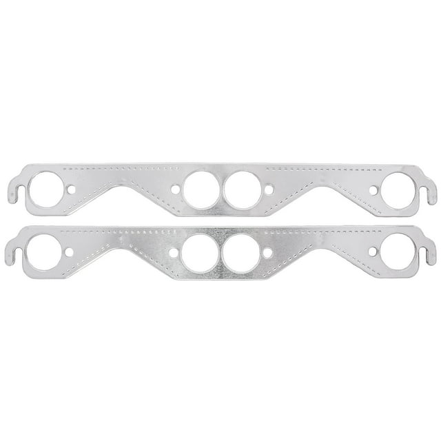 JEGS 212056 Aluminum Exhaust Manifold Gaskets Small Block Chevy 1.5 Round Ports