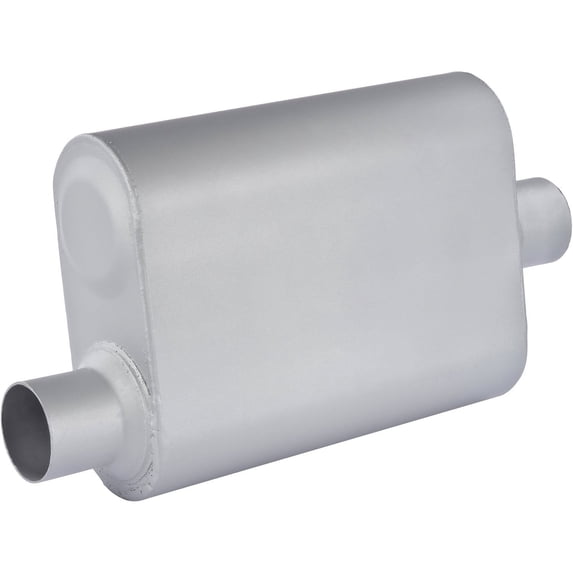 JEGS Chambered Deep-Tone Muffler 2.500 in. Offset Inlet / Center Outlet ...