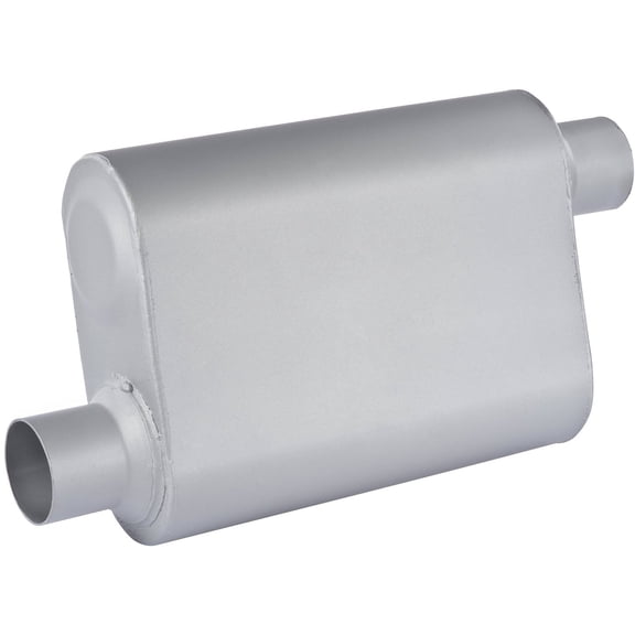 JEGS 30222 - Chambered Deep-Tone Muffler 2.500 in. Offset Inlet / Offset Outlet