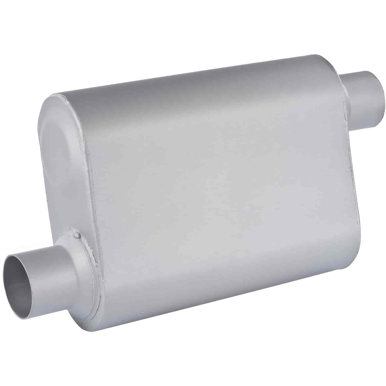 JEGS 30222 Chambered Deep-Tone Muffler 2.500 in. Offset Inlet / Offset ...