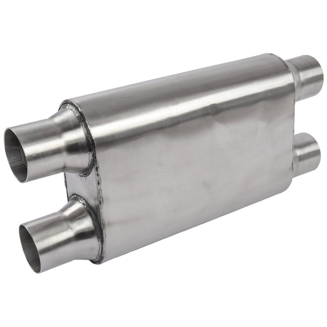 JEGS 30246 Chambered Deep-Tone Muffler 2.500 in. Dual Inlet / Dual ...