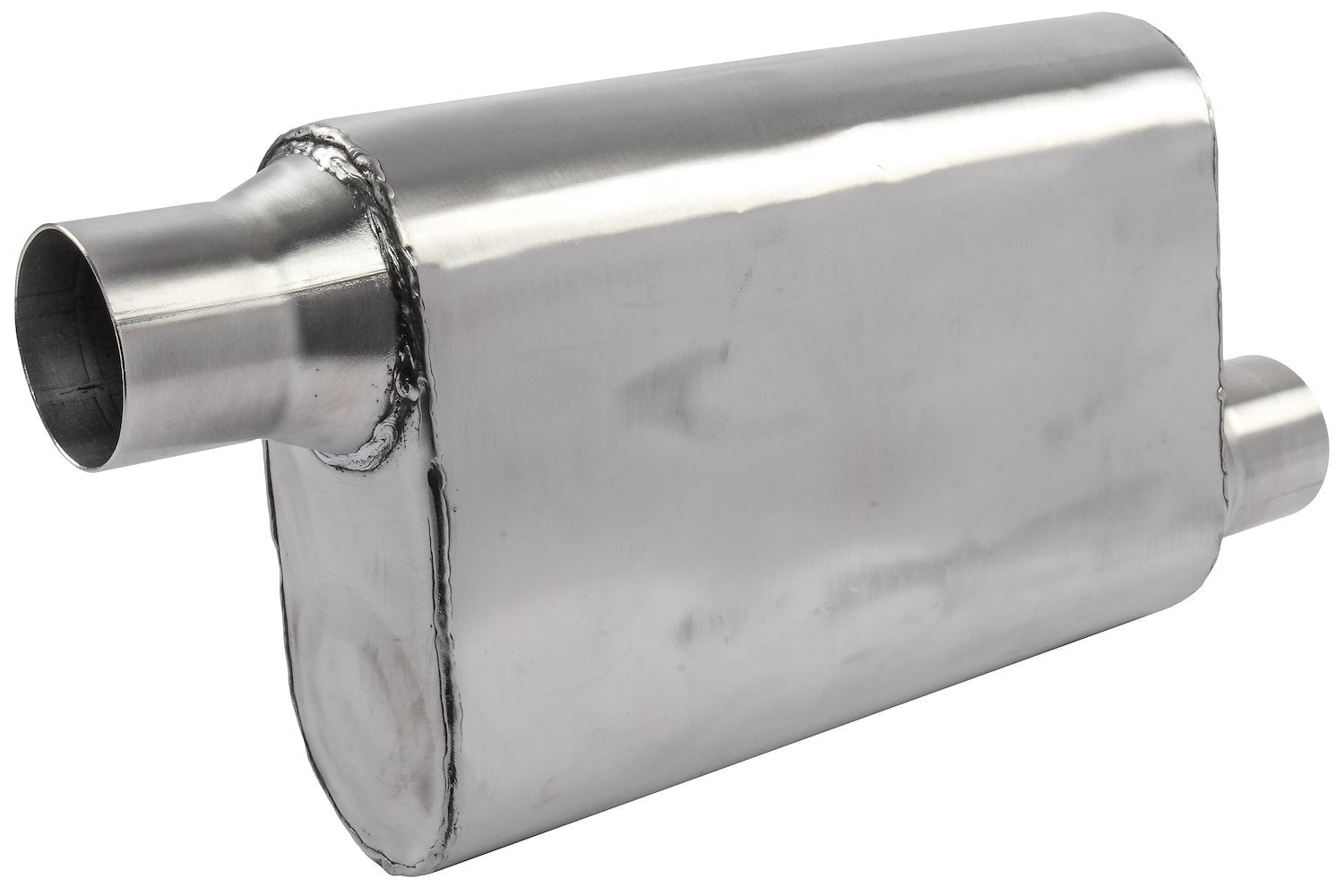 JEGS Chambered Deep-Tone Muffler 2.500 in. Offset Inlet / Offset Outlet ...