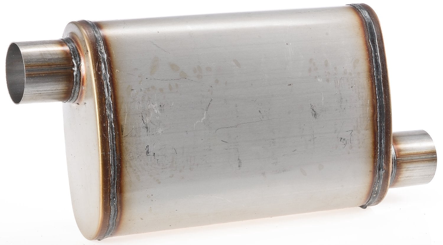 JEGS Satin SS Oval Muffler [2 1/2 in.] Offset / Offset - Reversible ...