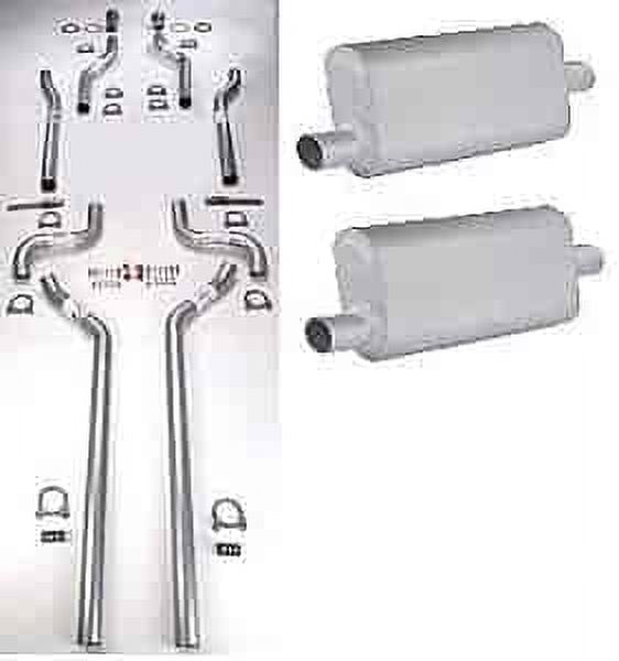 JEGS 30503K Dual Exhaust with Chambered Mufflers Mopar BBody 196874