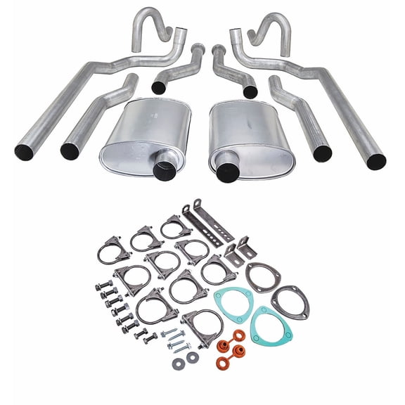 JEGS Header-Back Dual 2 1/2 in. Exhaust Kit Fits Select 1964-1972 Buick, Chevrolet, Pontiac, Oldsmobile Models