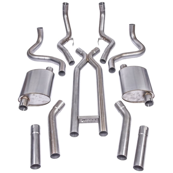 JEGS Header-Back Dual Exhaust Kit for 1970-1981 Chevy Camaro, Pontiac Firebird; 1970-1974 Chevy Nova [3 in. SS Tubing]