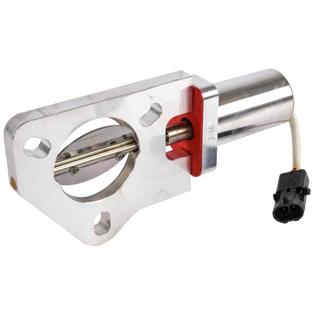 JEGS 30880 2.5 Electric Exhaust Cutout Single Exhaust Gear Reduction Motor Stain