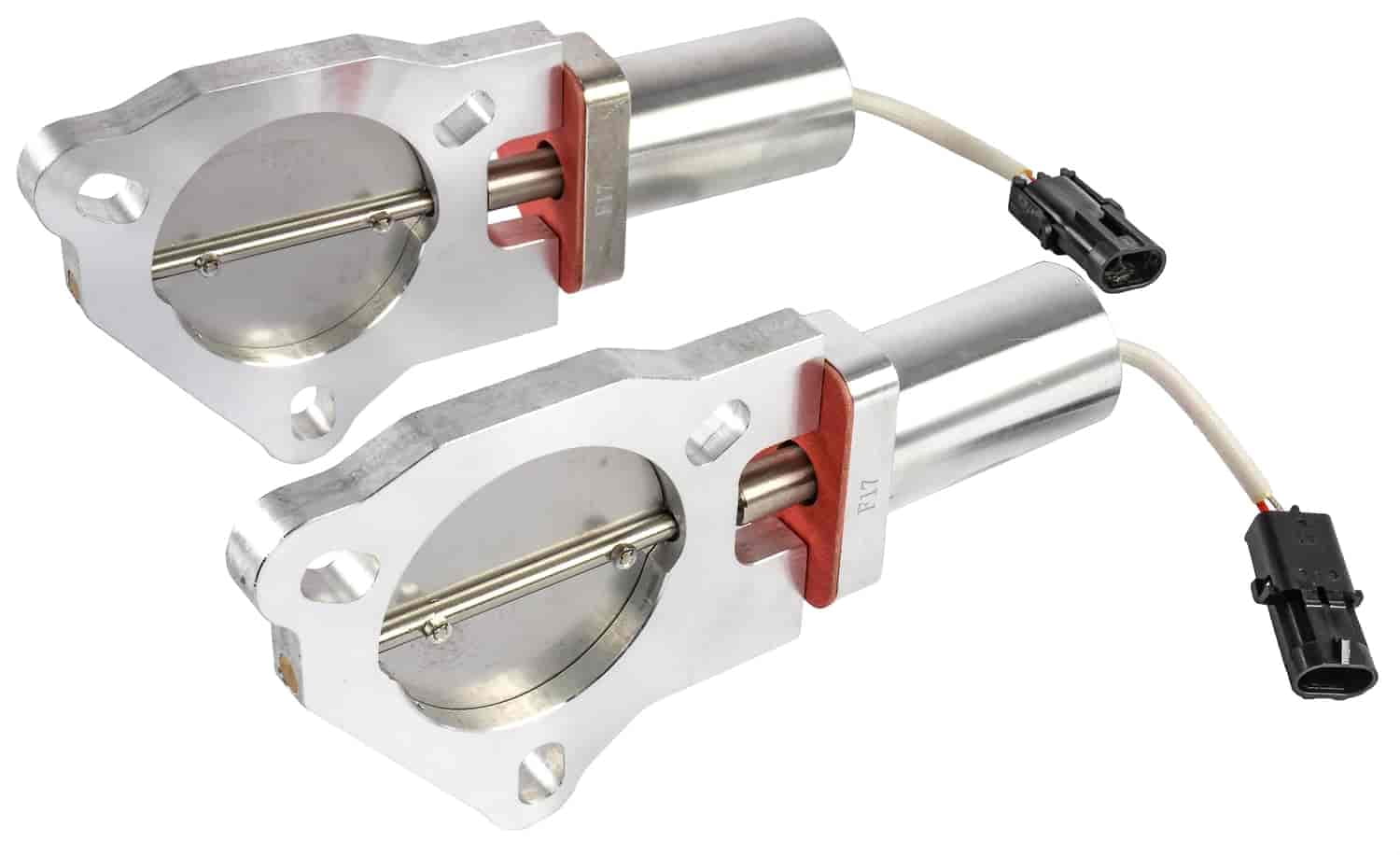 JEGS 30883 3 Electric Exhaust Cutout Kit Dual Exhaust Gear Reduction Motor Stain