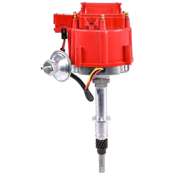 JEGS HEI Distributor w/Vacuum Advance for 1965-1990 AMC & Jeep 199-258 ci. 6-Cylinder Engines [Red Cap]