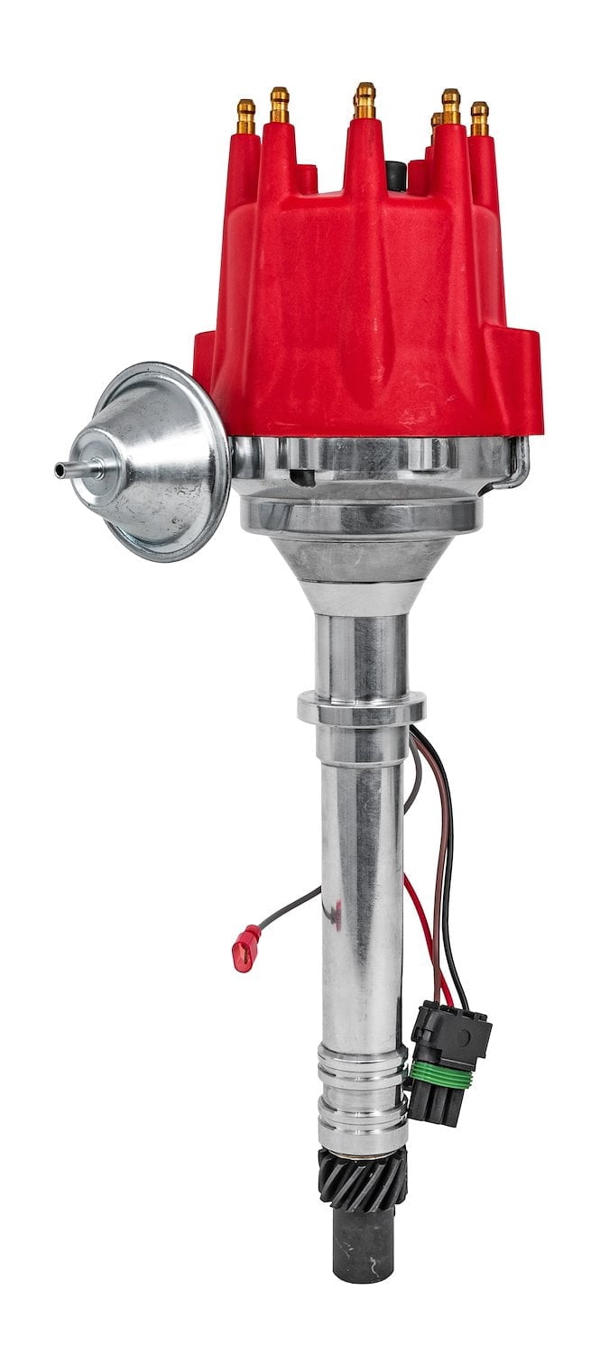 JEGS SSR Pro Series Billet Distributor for Chevy Small Block and Big Block V8 Engines [Red Cap]