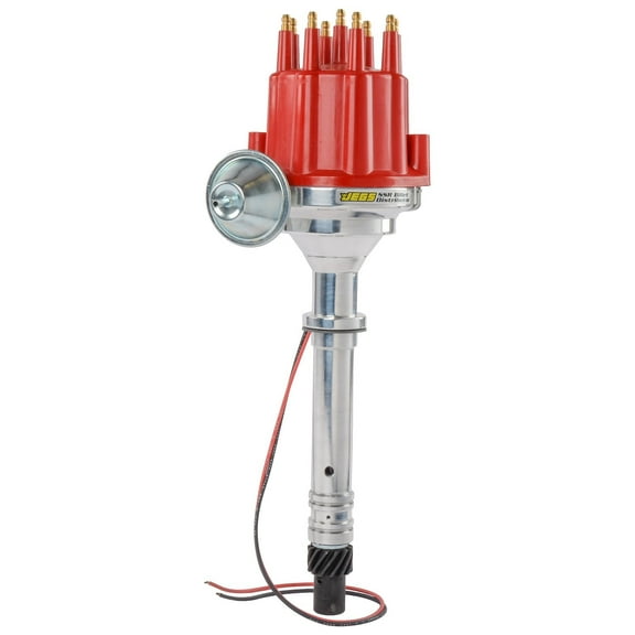 JEGS SSR Pro Series Billet Distributor for Chevy Small Block and Big Block V8 Engines [Red Cap]