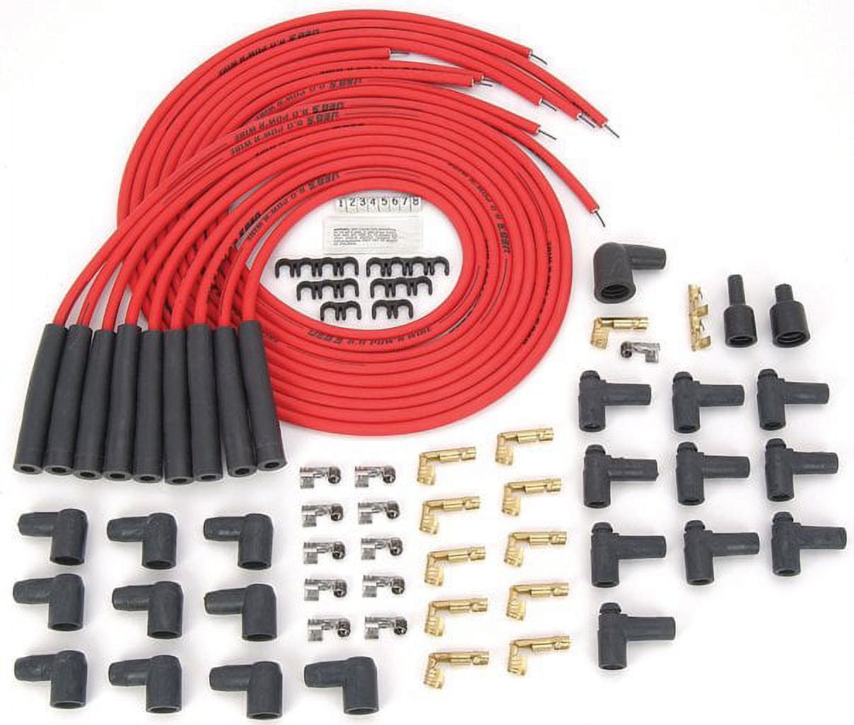 JEGS 40200 8.0mm Red Pow r Wires SBC/BBC Over Valve Covers or Under
