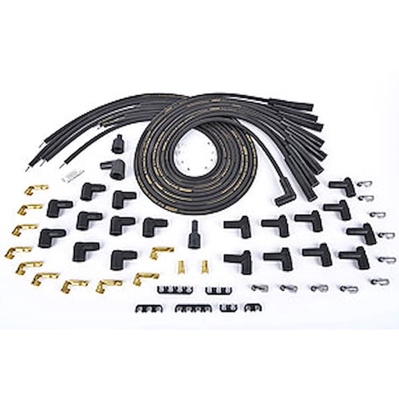 JEGS 402005 8.5mm Black Ultra Pow r Wires SBC/BBC Over Valve Covers or Under Hea