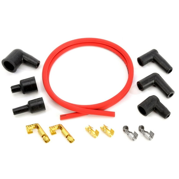 JEGS 40202 8.0mm Coil Wire Kit Red Pow r Wire 36 in. Long Includes: 4 - 90 Degre