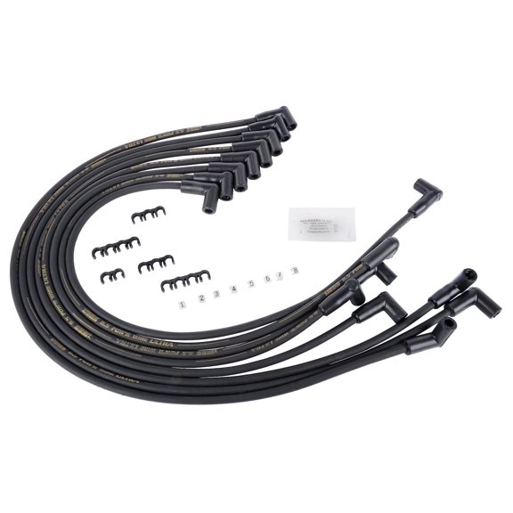 JEGS 8.5mm Black Ultra Pow'r Wires for Big Block Chevy Under Headers
