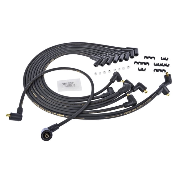 JEGS 8.5mm Black Ultra Pow'r Wires for Big Block Chevy Under Headers