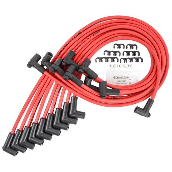 JEGS 8.0mm Red Hot Pow'r Wires Small Block Chevy [Under Headers]