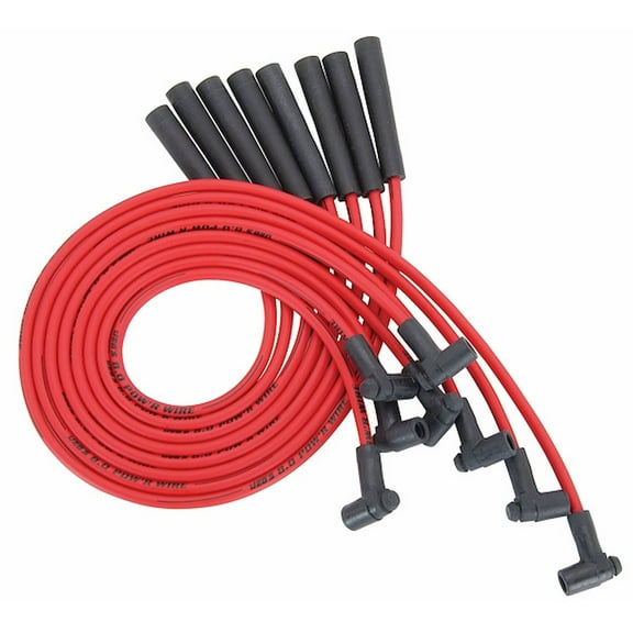 JEGS 40219 8.0mm Red Pow r Wires 1974-1986 Big Block Chevy Car/Truck 454 90 HEI