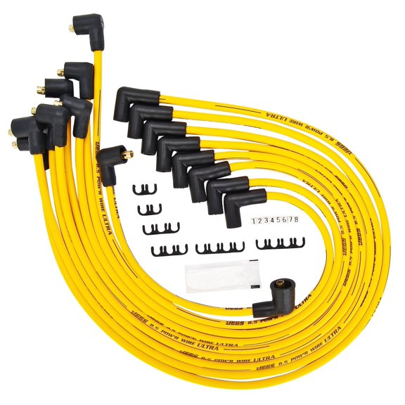 JEGS 8.5mm Yellow Ultra Pow'r Wires Small Block Chevy Under Headers