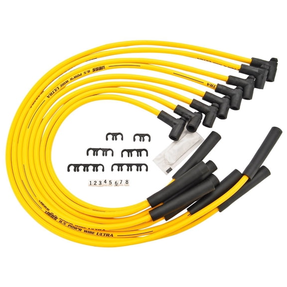 JEGS 8.5mm Yellow Ultra Pow'r Wires 1974-86 Big Block Chevy 454 Car/Truck