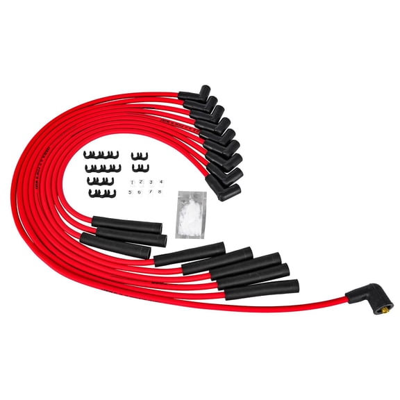 JEGS 8.0mm Red Hot Pow'r Wires 1994-2000 Dodge Ram 5.2L/5.9L