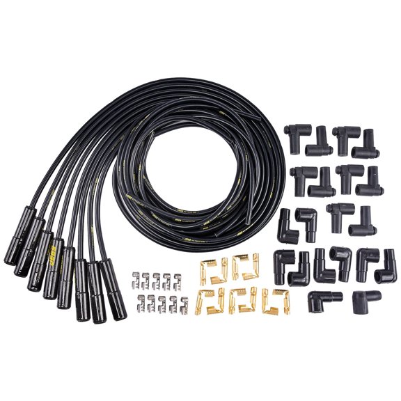 JEGS Hi-Temp Universal Spark Plug Wires [Straight Black Ceramic Boot]