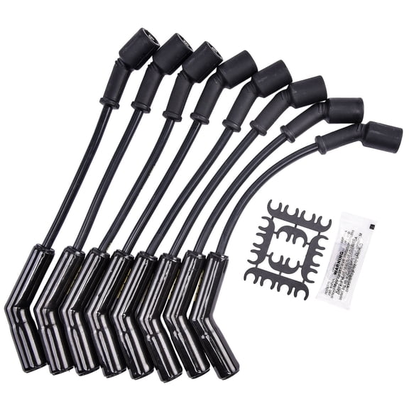 JEGS Hi-Temp Universal Spark Plug Wires [45-Degree Black Ceramic Boot]