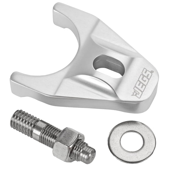 JEGS Billet Distributor Hold-Down Clamp Chevy: 90 V6, Small Block, and Big Block [Clear Anodized]