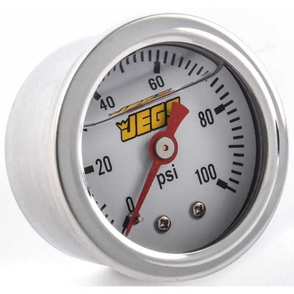 JEGS Fuel Pressure Gauge 1 1/2 in. Diameter [Liquid Filled]