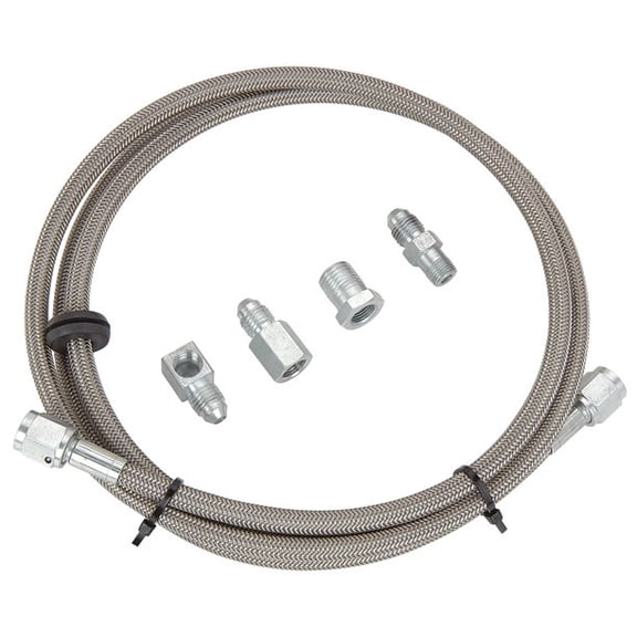 JEGS 41059 Mechanical Gauge Hose Kit -4 AN Braided Stainless Steel Hose Length: