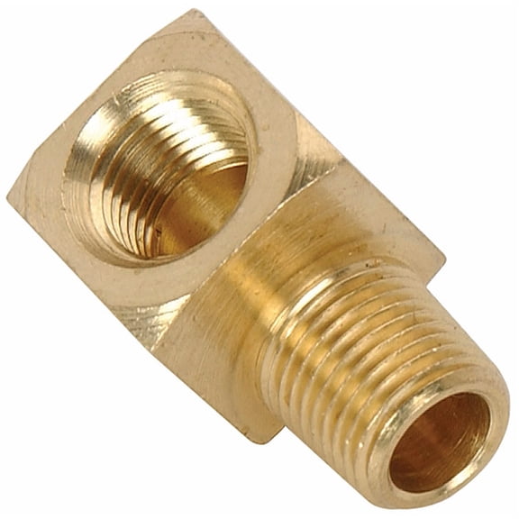 JEGS Mechanical Fuel Pressure Gauge Adapter Fitting 1/8 in. NPT Male x 1/8 in. NPT Female 90 Elbow