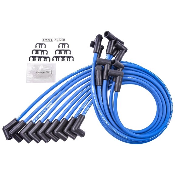 JEGS 8.5mm Blue Ultra Pow'r Wires for Big Block Chevy Under Headers