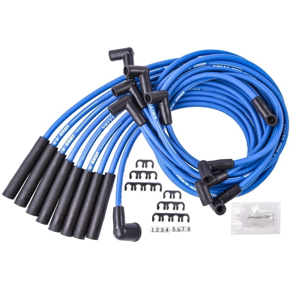 JEGS 8.5mm Blue Ultra Pow'r Wires for Big Block Mopar 383, 400, 440 with HEI Cap