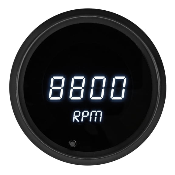 JEGS Tachometer LED Digital [Black Bezel, Black Face, White Numbers and Bar Graph]