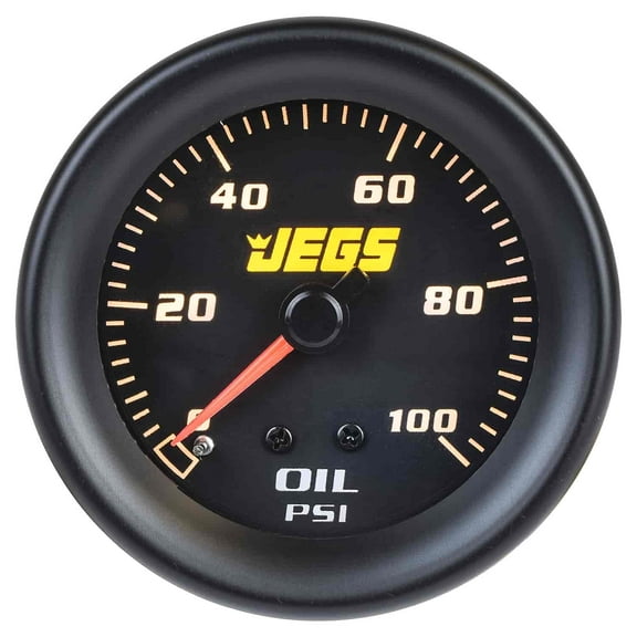 JEGS 41400 Oil Pressure Gauge Mechanical 2 1/16 in. Diameter 0-100 psi Chrome Be