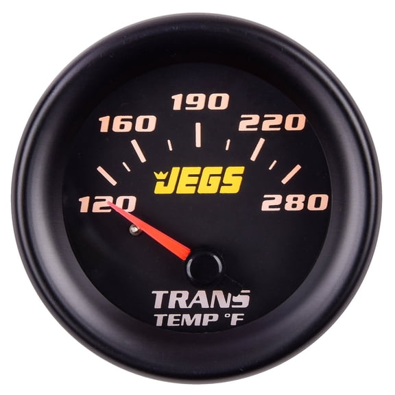 JEGS Transmission Temperature Gauge [2 1/16 in. Electric, 120-280-Degrees F with Black Face]