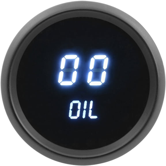 JEGS Oil Pressure Gauge LED Digital [Black Bezel, Black Face , White Numbers]