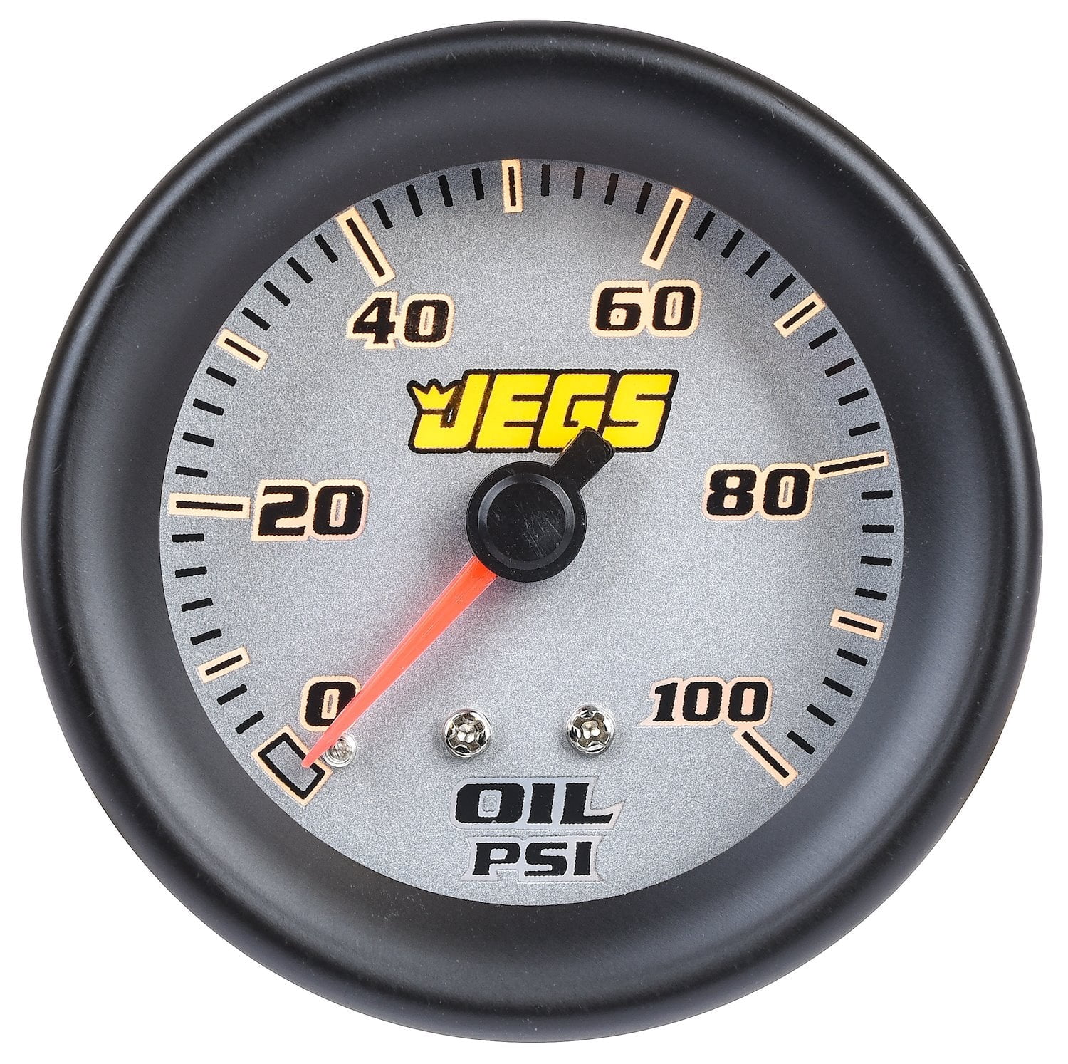 JEGS Oil Pressure Gauge [2 1/16 in. Mechanical, 0-100PSI with Silver Face]