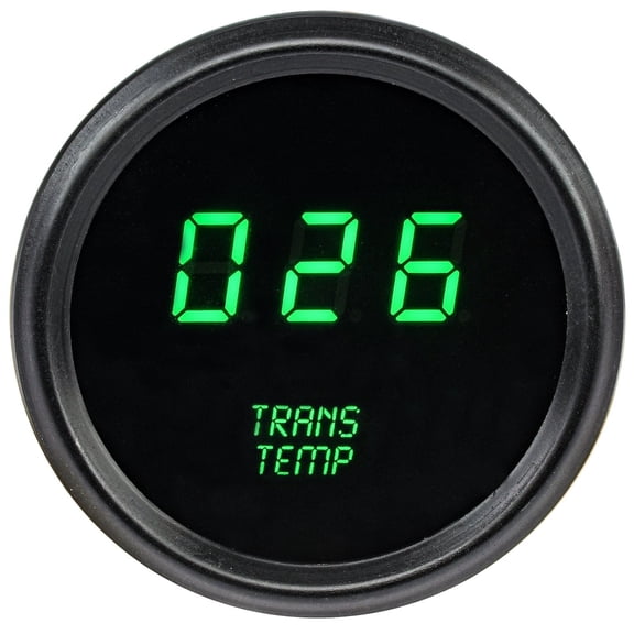 JEGS Transmission Temperature Gauge LED Digital [Black Bezel, Black Face, Green Numbers]