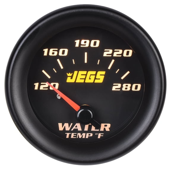 JEGS Water Temperature Gauge [2 1/16 in. Electrical, 120-280 Degree F with Black Face]