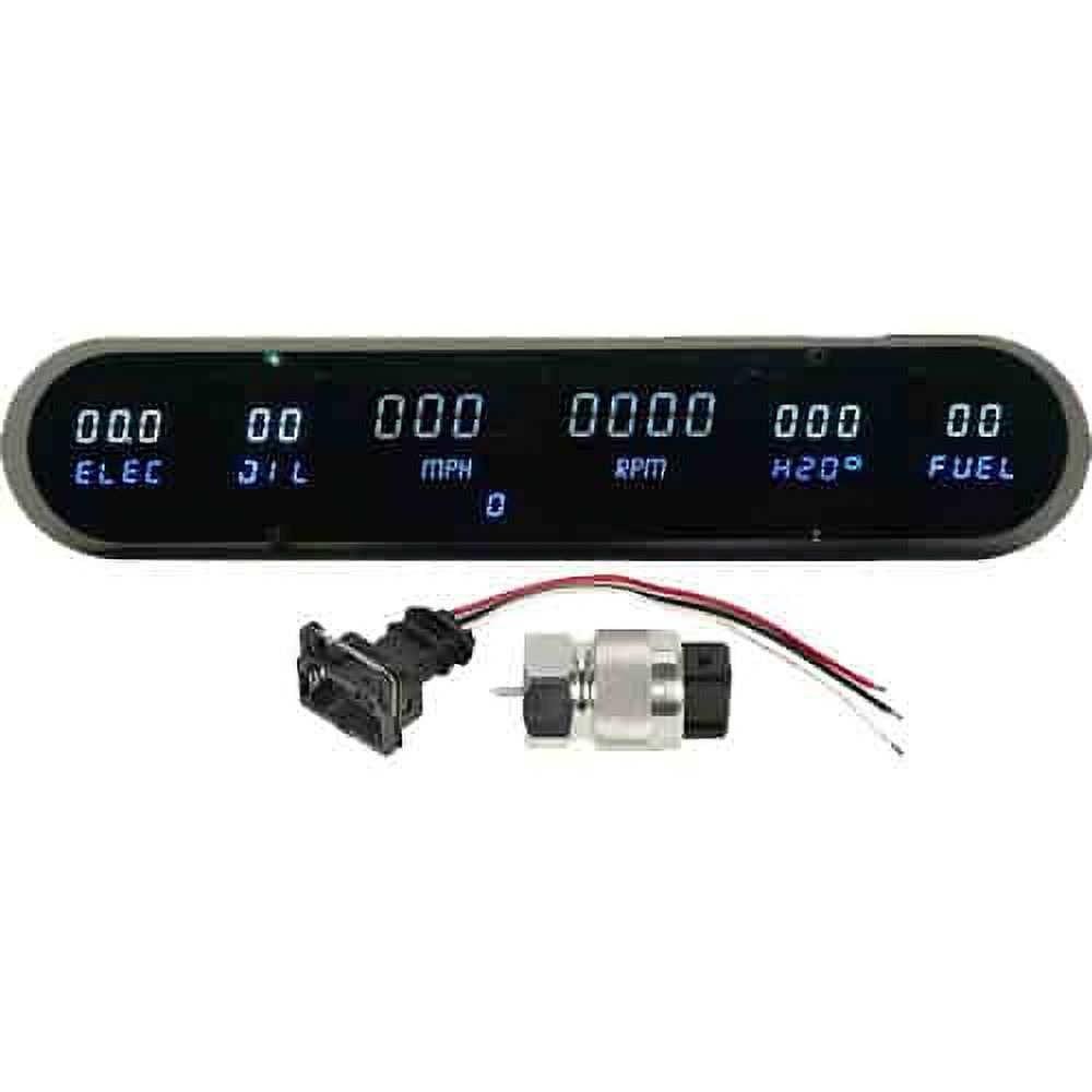 JEGS 41636 6Gauge Panel LED Digital Dimensions 13.5 W x 2.5 H x .625 D White N
