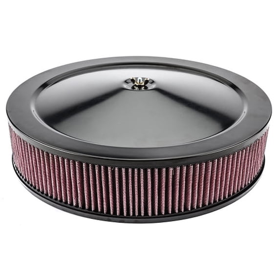JEGS Air Cleaner with Smooth Top 14 in. x 3 in. [Black Powder-Coat]
