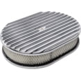thumbnail image 1 of JEGS 500092 Finned Aluminum Air Cleaner Kit Oval 12"L x 8-1/4"W x 3"H Polished, 1 of 7